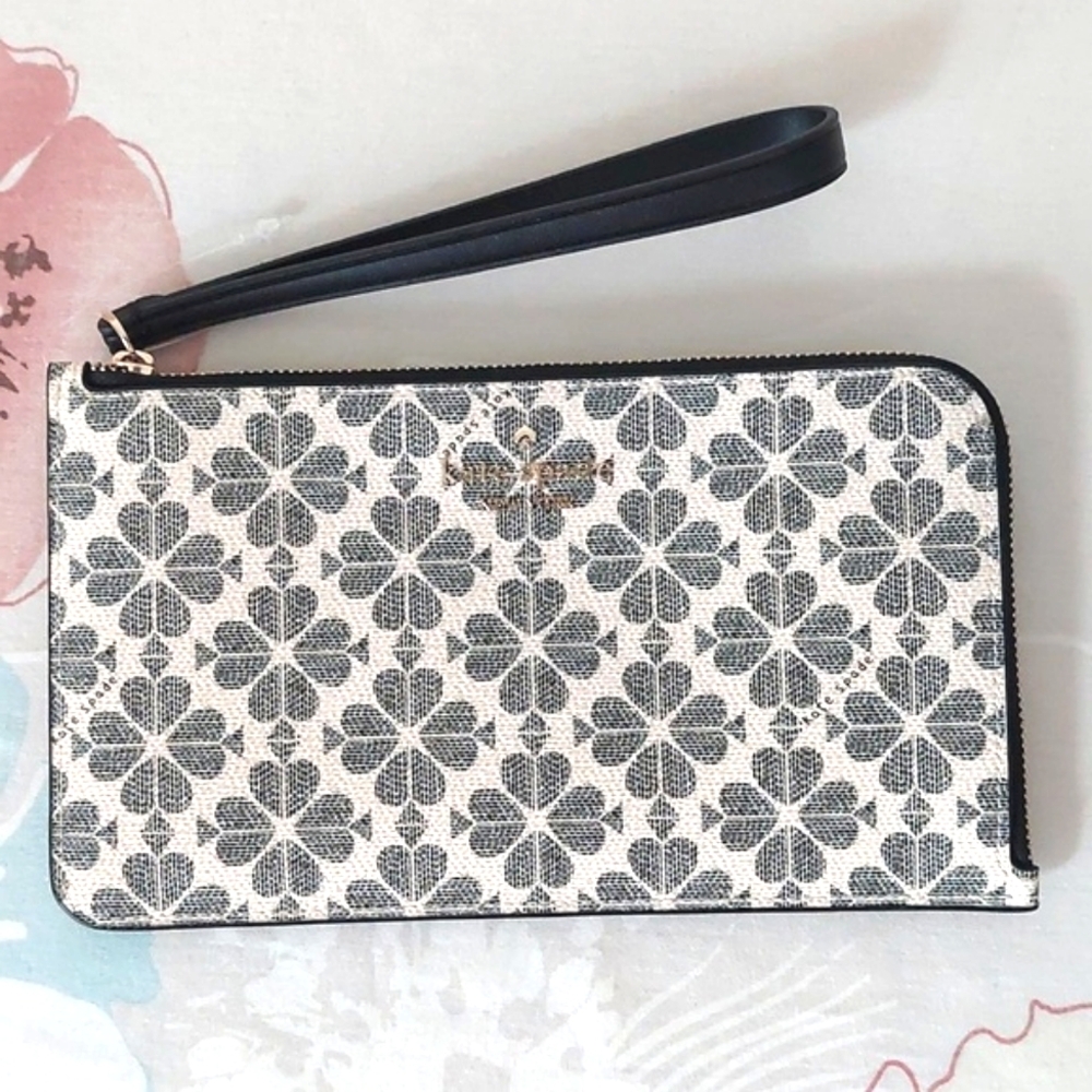 NWOT Kate spade Lucy flowers large L-zip wristlet